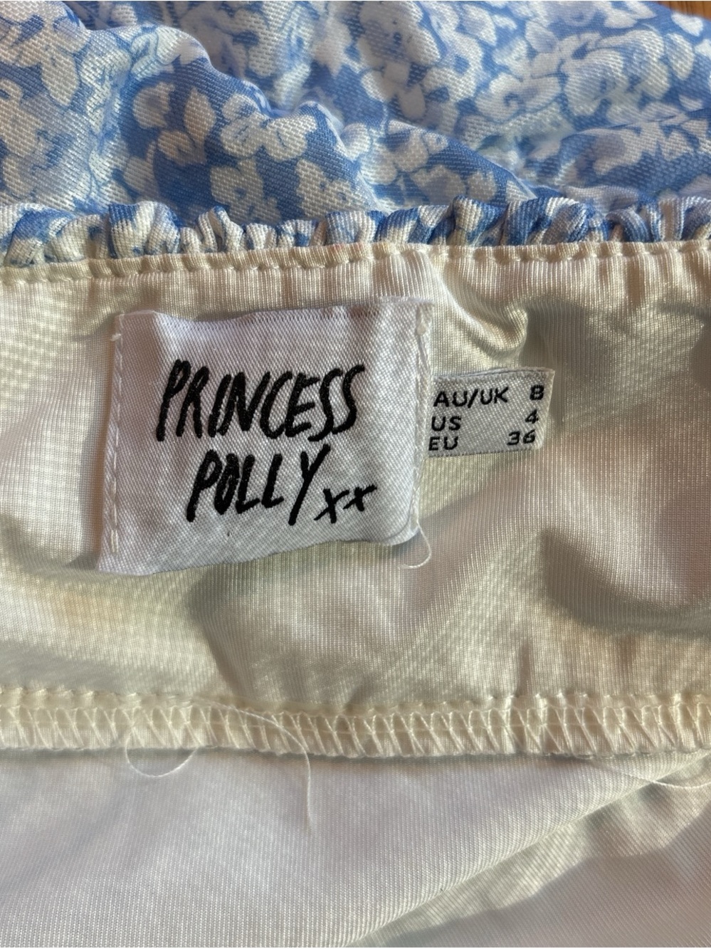 Princess Polly Light Blue Floral Ruched Mini Dress - Picture 4 of 4